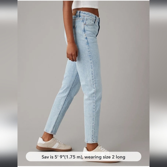 AEO MOM jeans high waisted five pocket ankle length long like new stretch tall - Picture 7 of 17